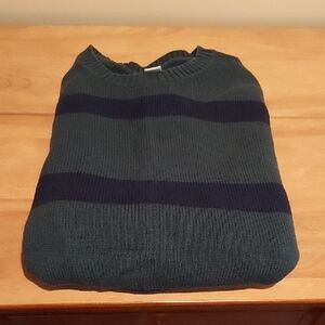 St. John's Bay Men's Striped Crewneck Sweater - Green and Navy